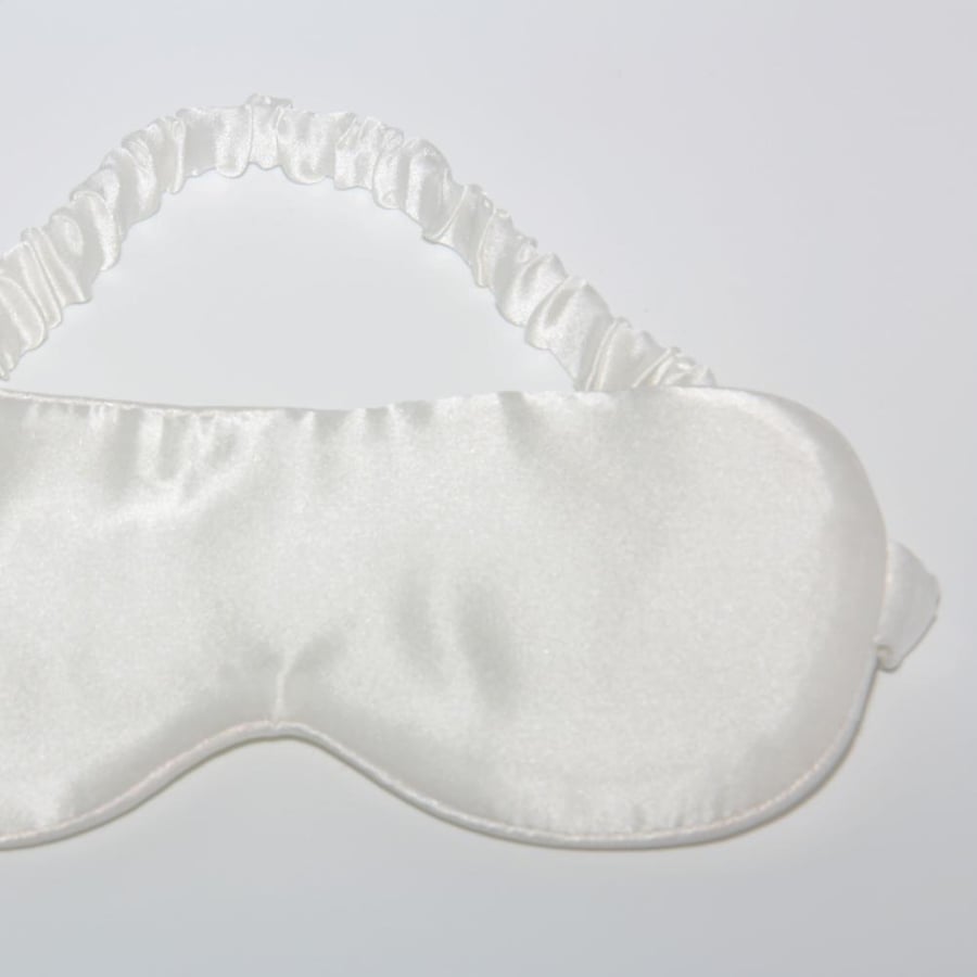 White Sleep Set  - Eye Mask + Scrunchie + Pillow case