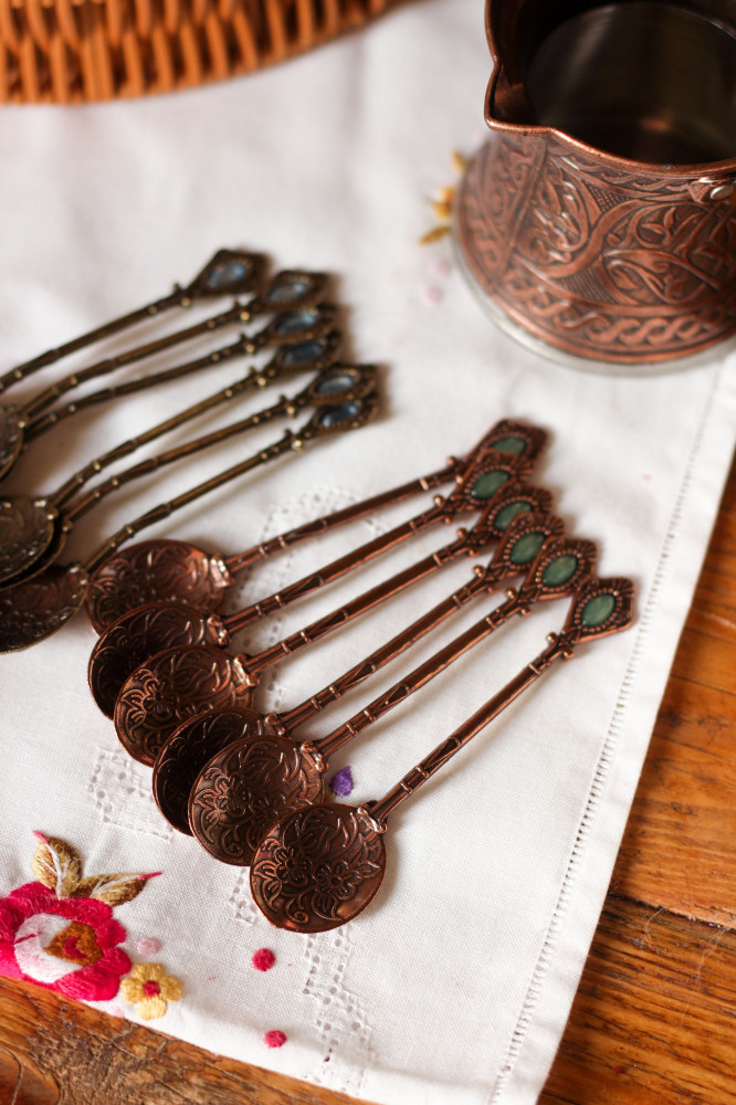 Small copper spoon "Turquoise"