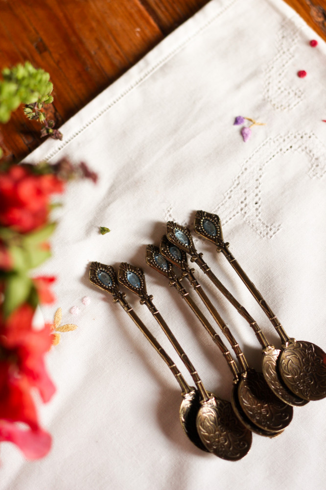 Small copper spoon "Turquoise"
