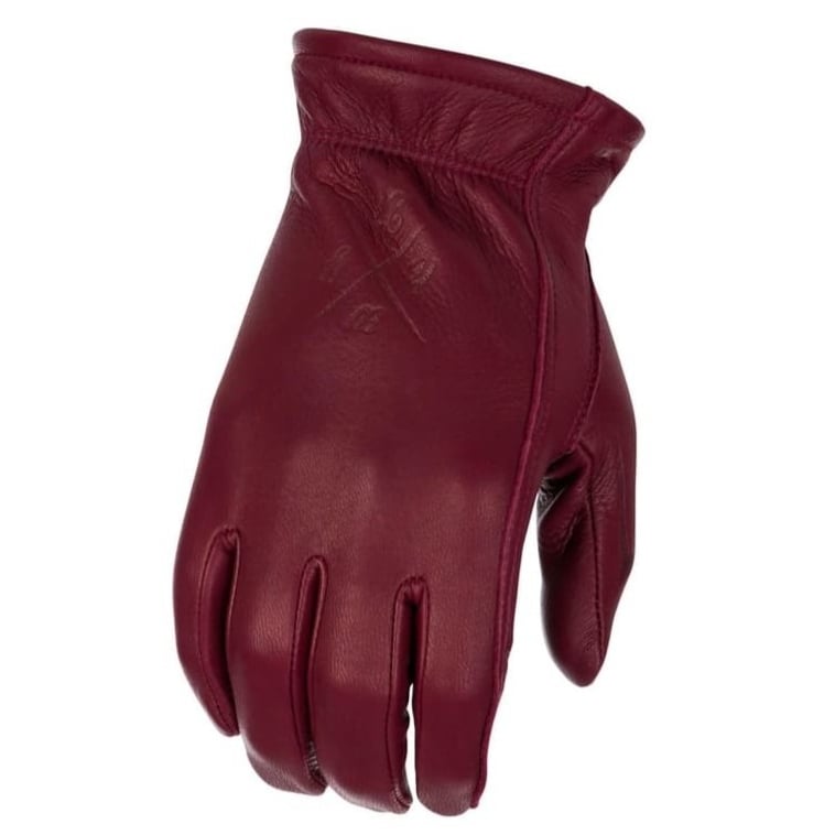 Highway 21  قفازات جلد غزال فاخر لوي لون Oxblood