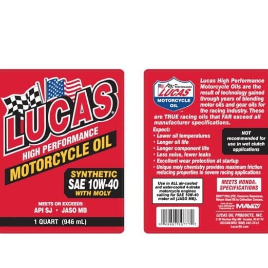 HIGH PERFORMANCE SYNTHETIC MOTORCYCLE OILS – SAE 10W-40