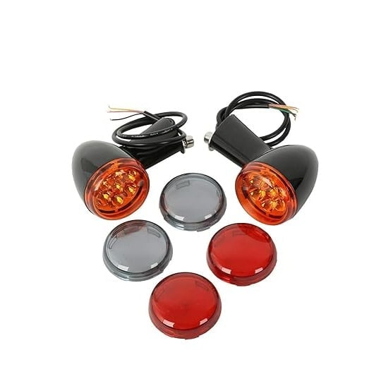 Turn Signal Indicator Light Lens Black/Chrome Fit For Harley XL883 1200 Sportster 1992-2016