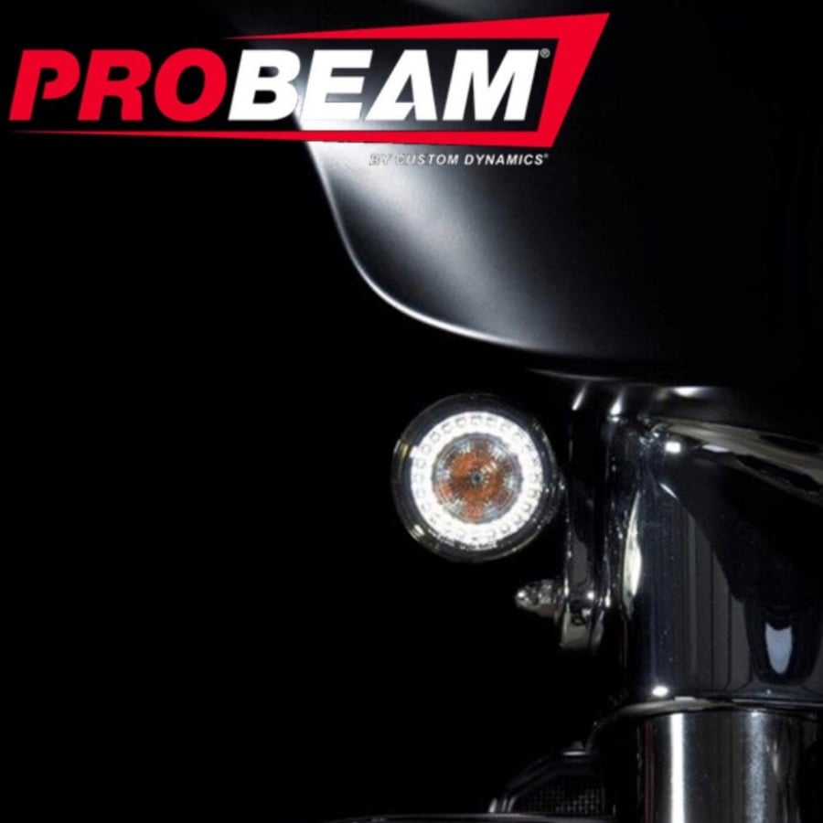 اشارات جانبية امامية مع طوق ليد اضائه نهاريه Custom Dynamics ProBEAM هارلي تورينق CVO +2016