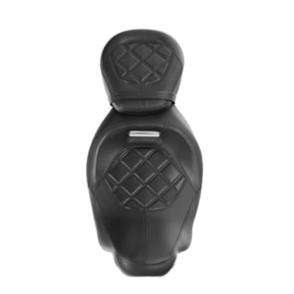 Low-Profile Rider and Passenger Seat Two Up Leather Seat For Harley 2009-2023