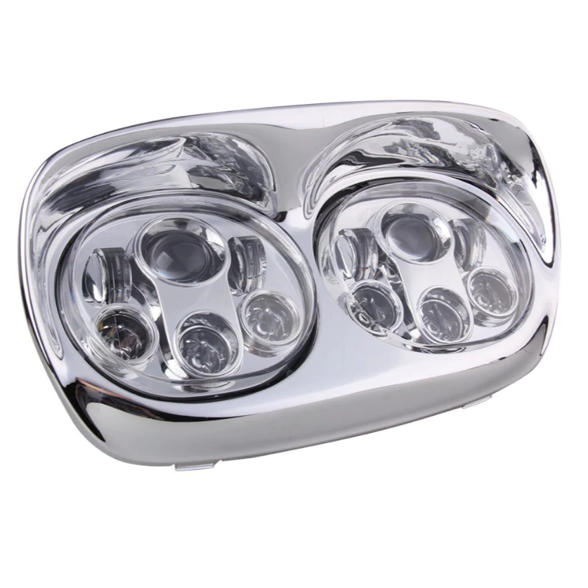 Chrome/Black Harley Raod glide 2004-2013 Projector Day Maker Dual LED Headlight
