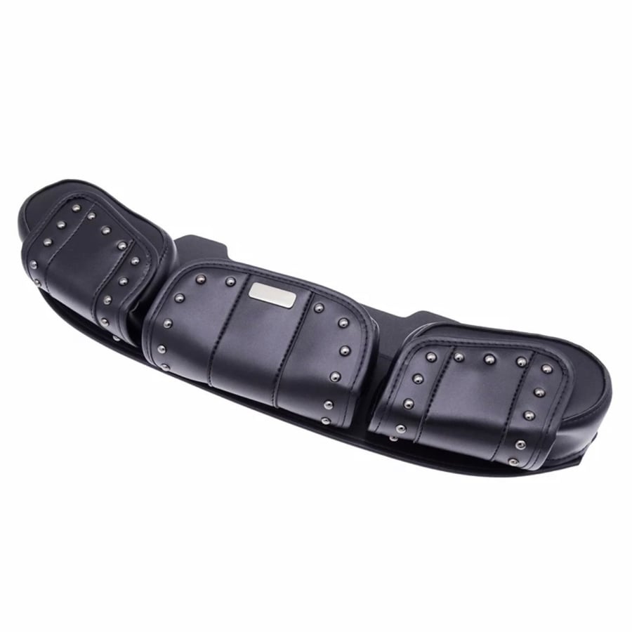 Black 3 Pocket Windshield Bag Tri Pouch Fit For Harley Touring FLHT FLHTC FLHX FLHTK