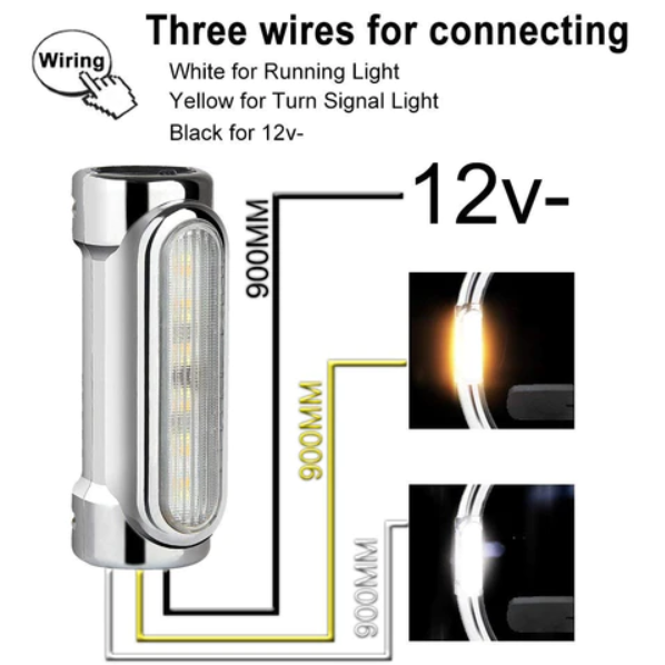 Chrome Highway Bar Switchback Driving Light for Harley Davidson Touring Bikes 1-1/4