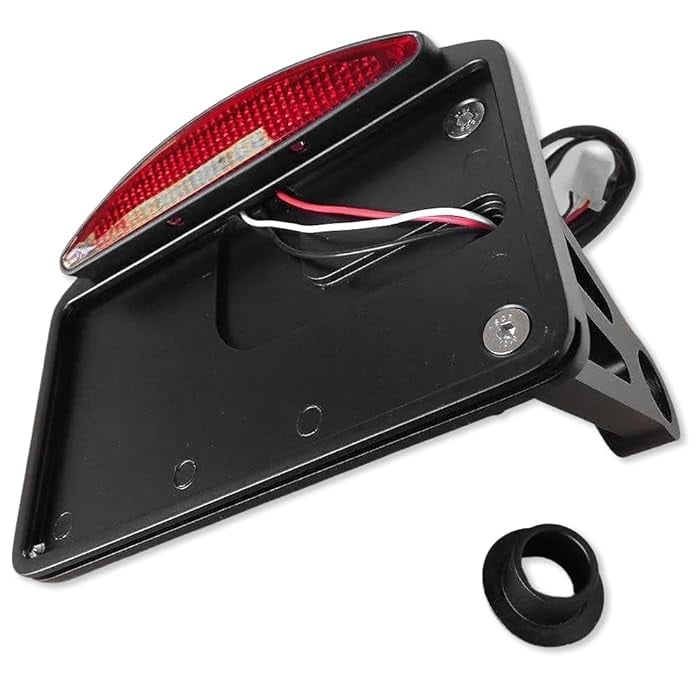 Chrome Side Mount  License Plate Frame LED Brake Tail light For Harley Softail Sporster Dyna