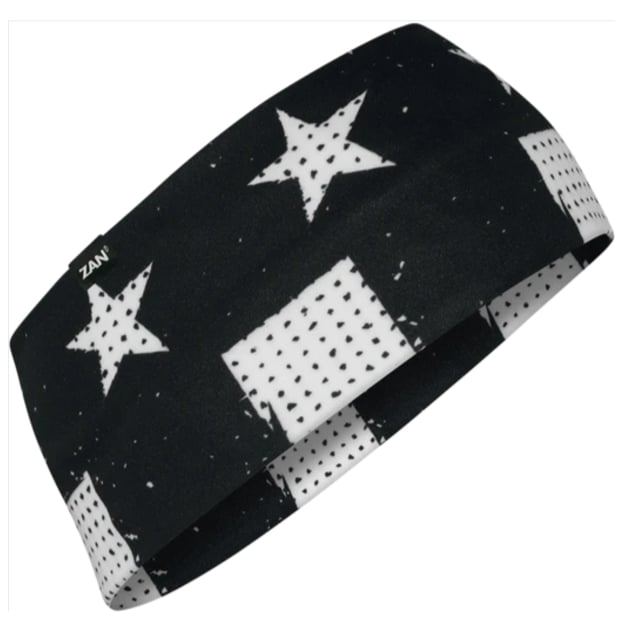 Headband SportFlex® Series UPF50+ Black & White Flag ZANheadgear HBL091