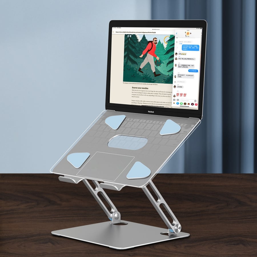 Saiji aluminum multifunctional laptop stand - silver