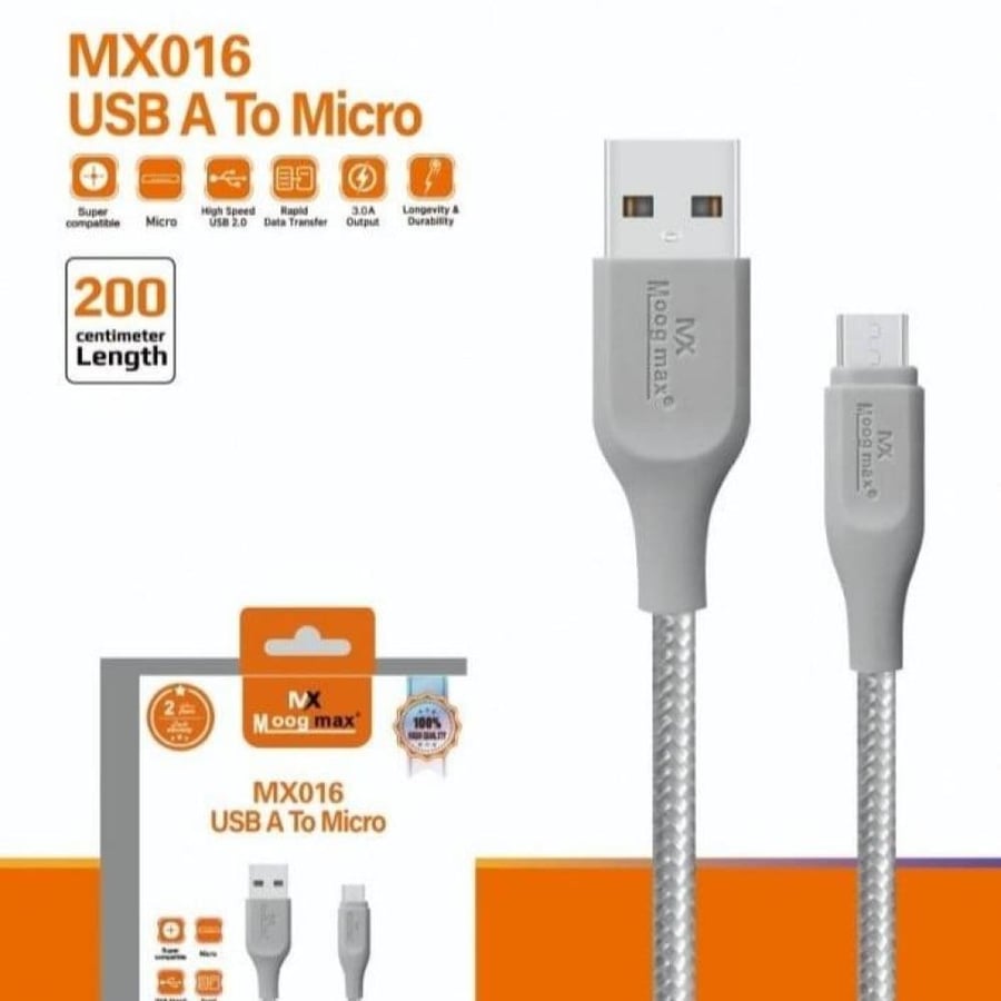 MOOGMAX -2M كيبل شحن قماشي من موج ماكس مايكرو يو اس بي بنفسجي