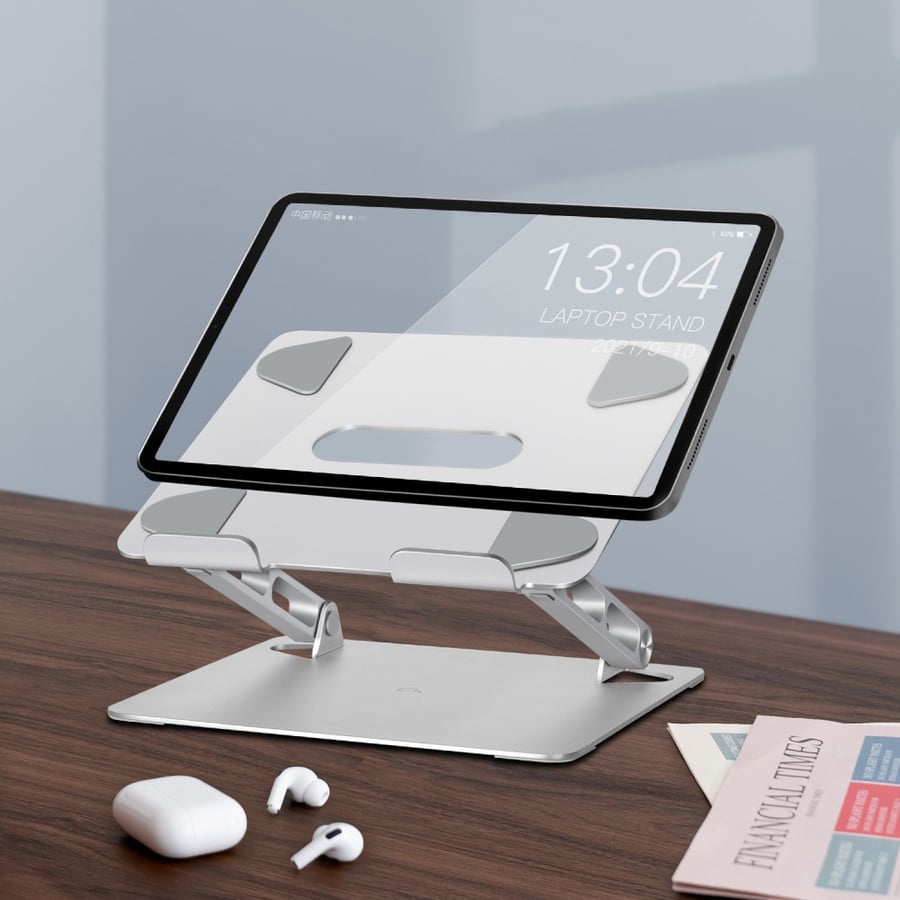 Saiji aluminum multifunctional laptop stand - silver