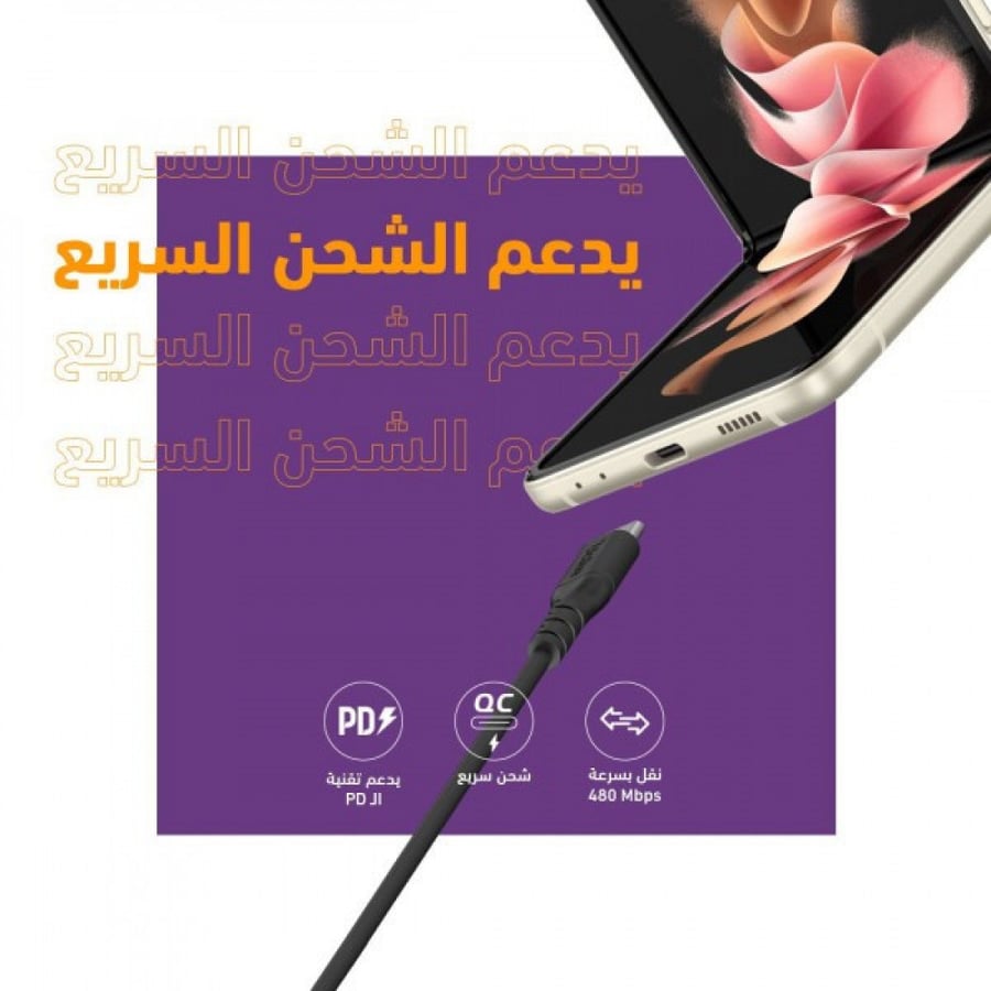 كيبل تايب سي سيرج 60 واط - 1 متر