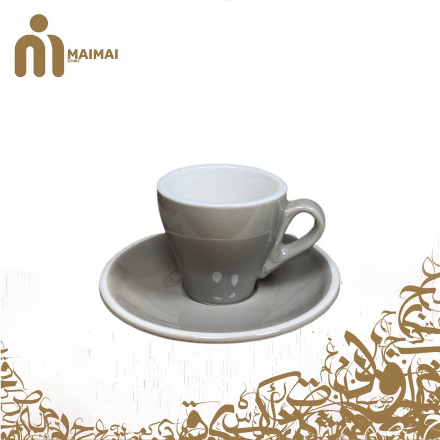 كوب اسبريسو مع صحن 60 مل (رصاصي)