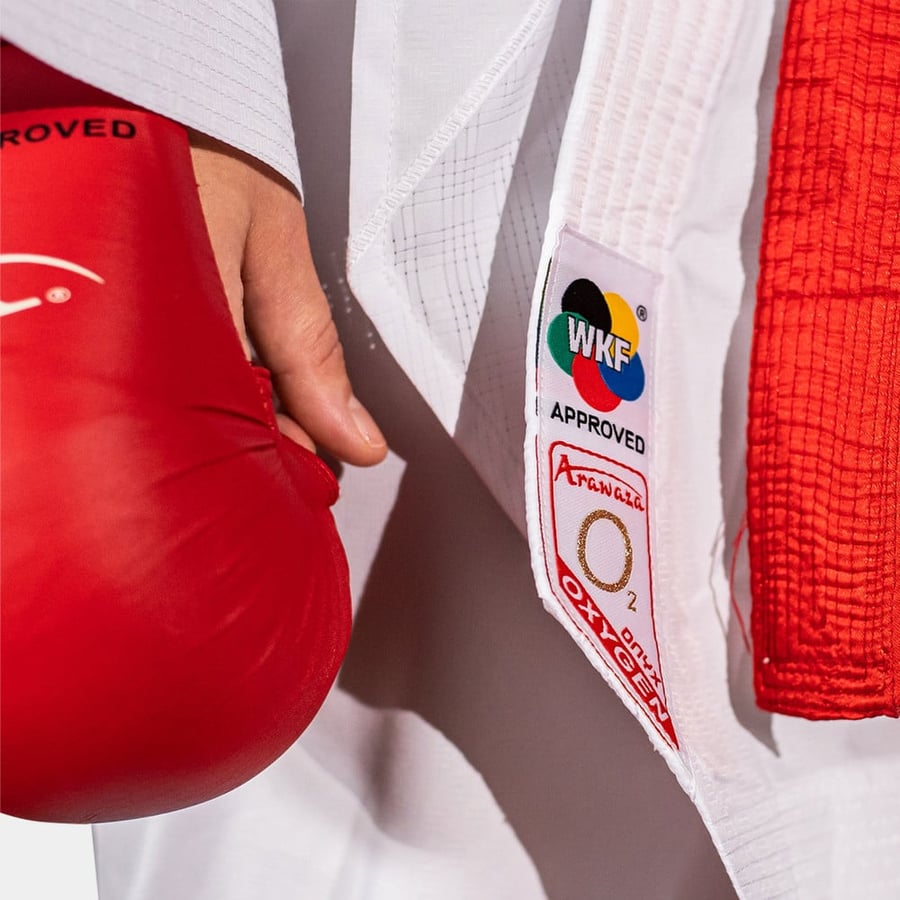 بدله قتال اكسجين تطريز كتف (احمراو ازرق)  Arawaza Onyx Oxygen - WKF Approved
