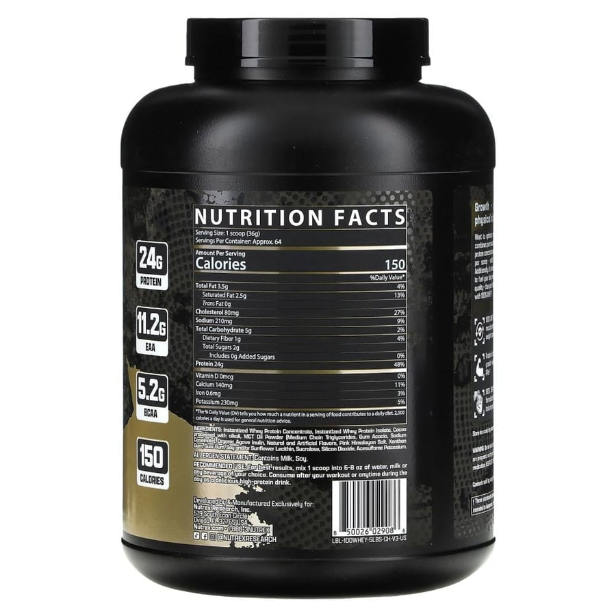 نوتريكس ريسيرش - 100٪ واي بروتين - Nutrex Research 100% Whey Protein