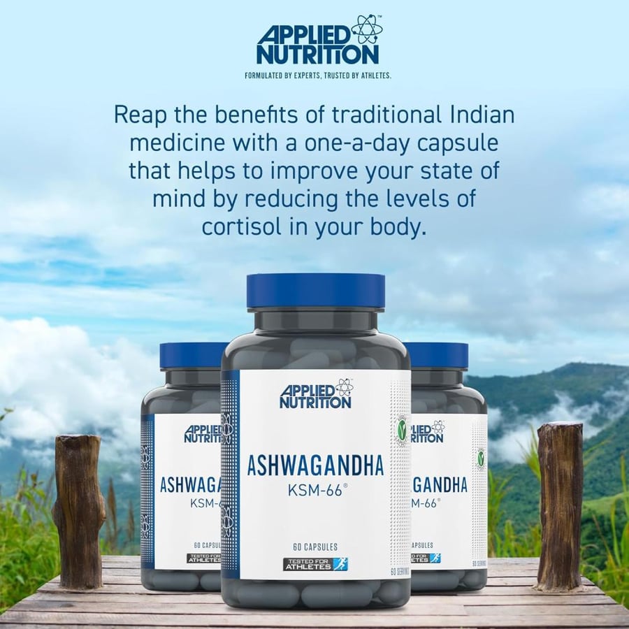 ابلايد نيوترشن - اشواغاندا 60 كبسولة - Applied Nutrition Ashwagandha