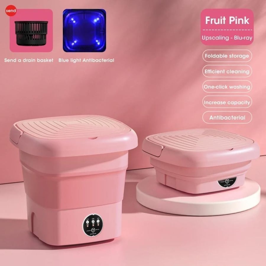 غسالة صغيرة قابلة للطي مع مجفف دلو الجوارب