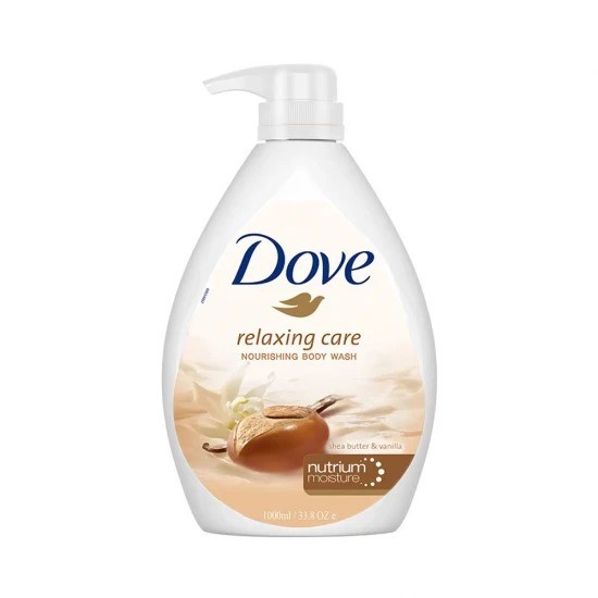 Dove body wash Relaxing Care with shea butter extract and vanilla