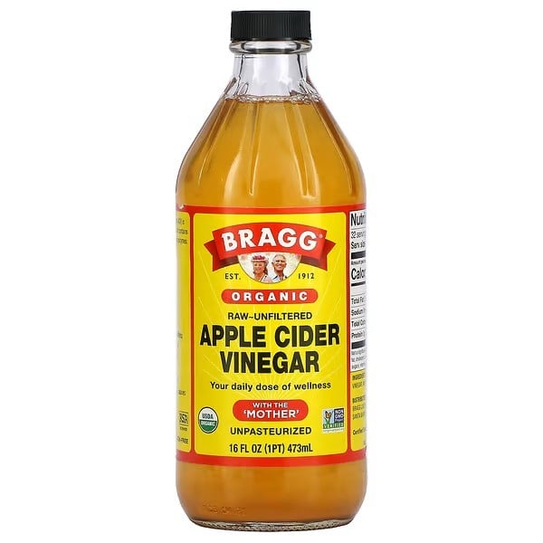 Organic imported apple cider vinegar made from "Umm Al-Khalil", raw unfiltered Braga