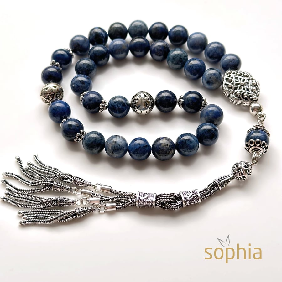 Blue quartz rosary