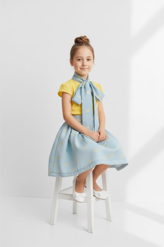 طقم  blue bow