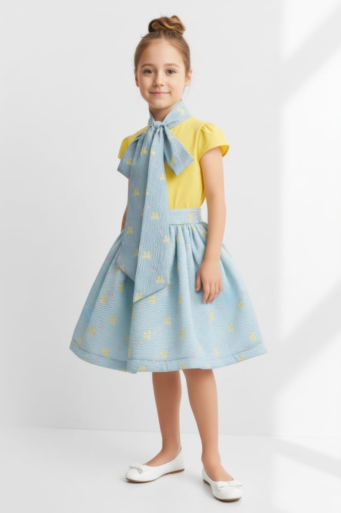 طقم  blue bow