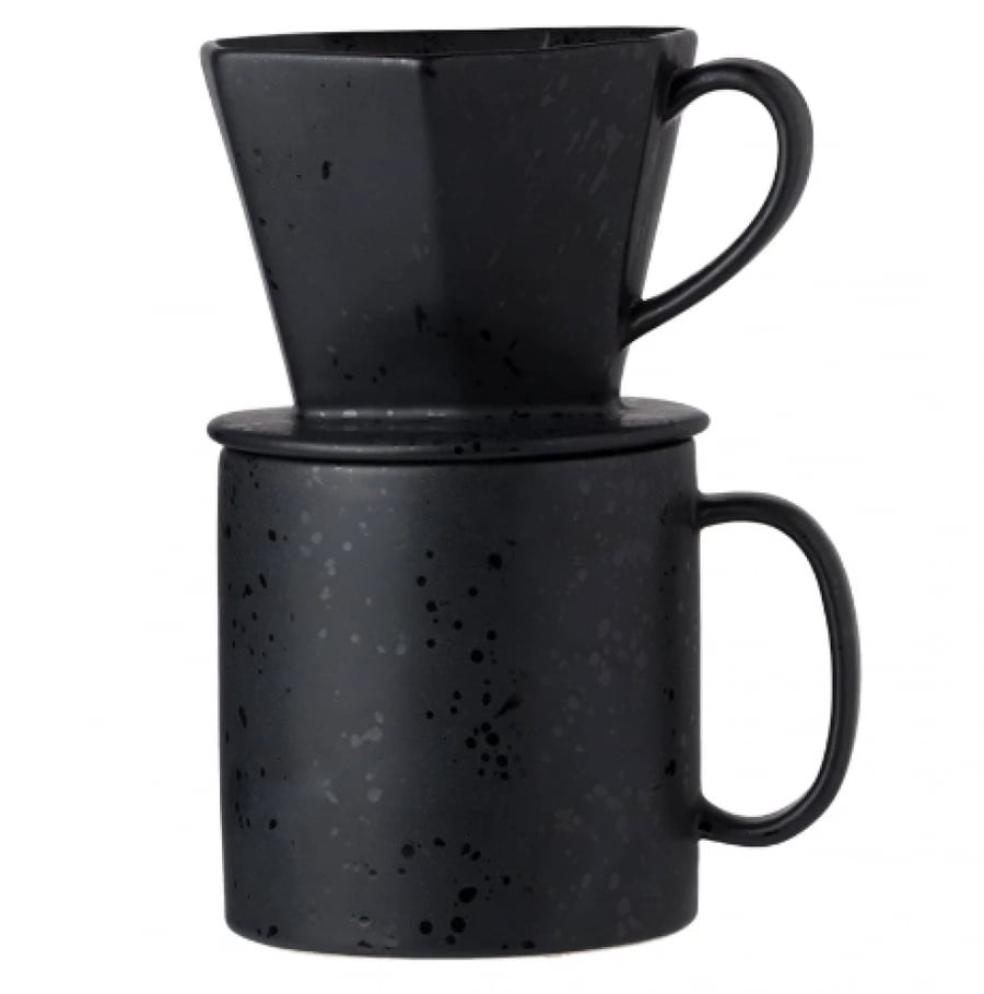 طقم كوب وقمع V60 من السيراميك ب اللون الاسود
