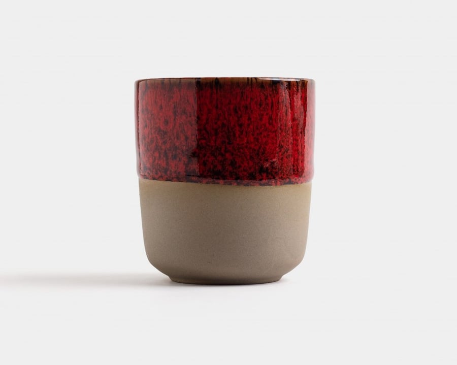Red ceramic mug