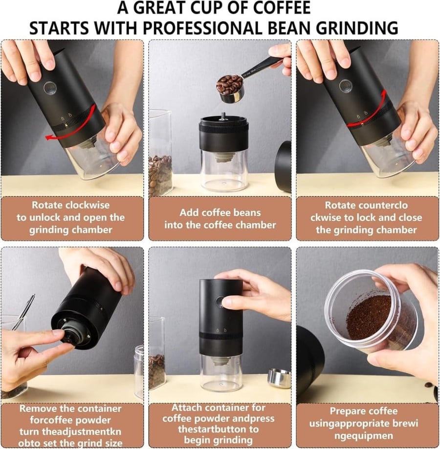 طاحونة كهربائية متنقلة V60 - قابلة للشحن | Grinder Electronic
