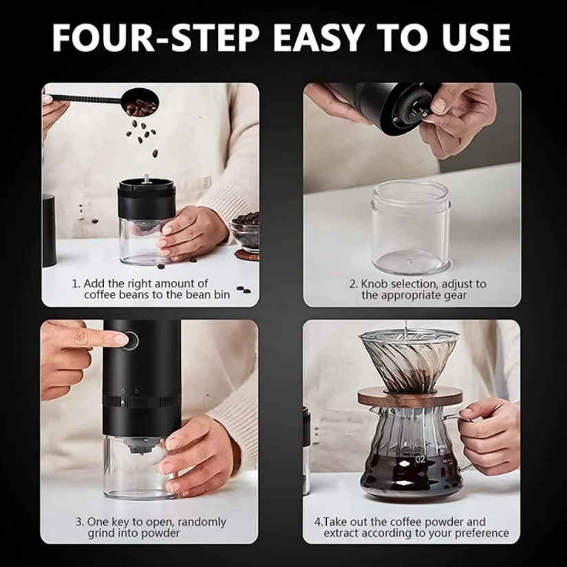 طاحونة كهربائية متنقلة V60 - قابلة للشحن | Grinder Electronic