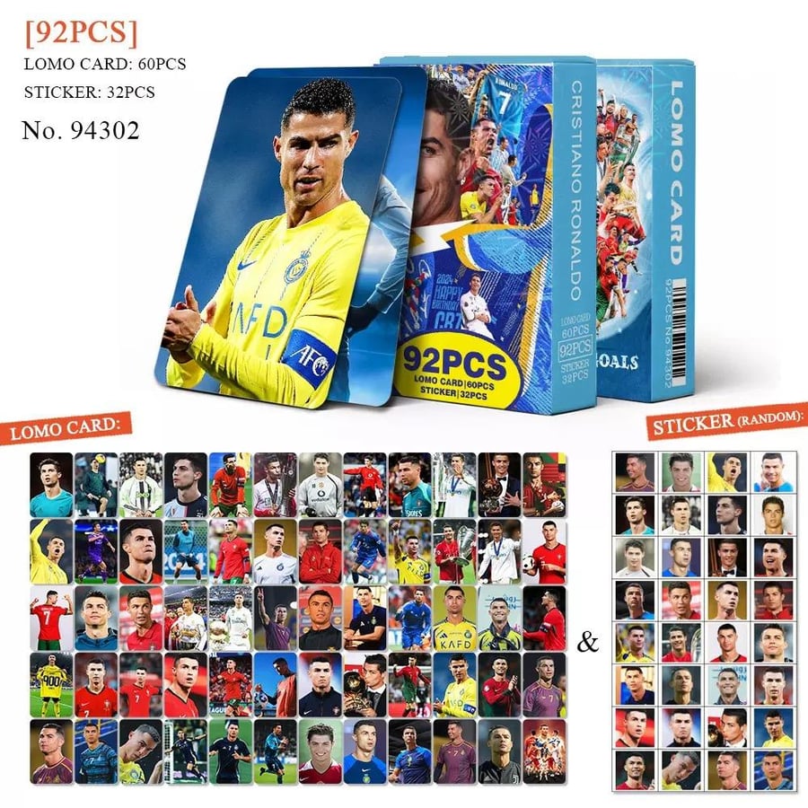 مجموعة لوموكاردز وستيكرات رونالدوRonaldo 92 piece