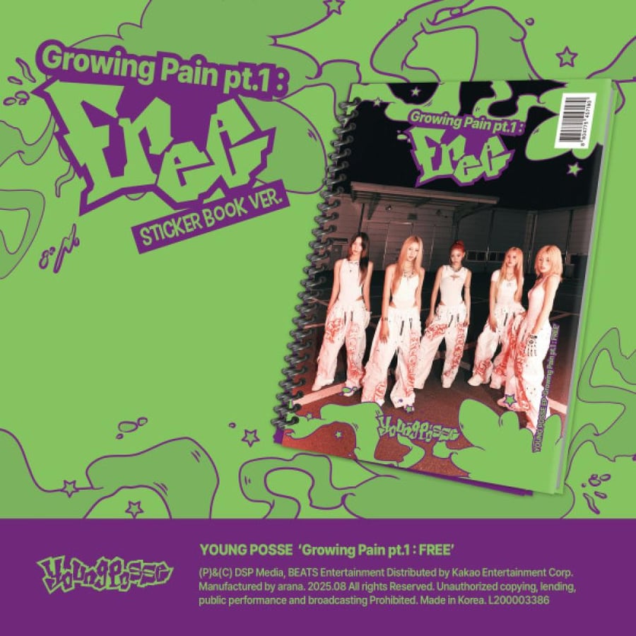 YOUNG POSSE - EP Album Growing Pain pt.1 : FREE (Sticker Book Ver.)