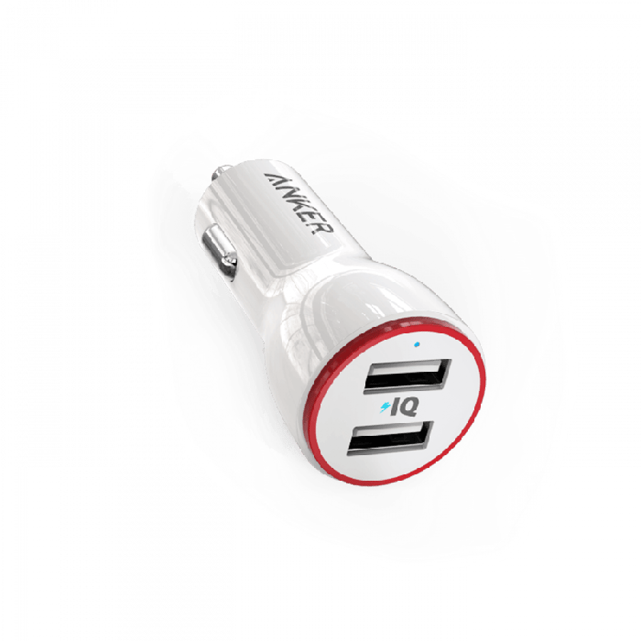 شاحن سيارة انكر باوردرايف بمنفذين USB