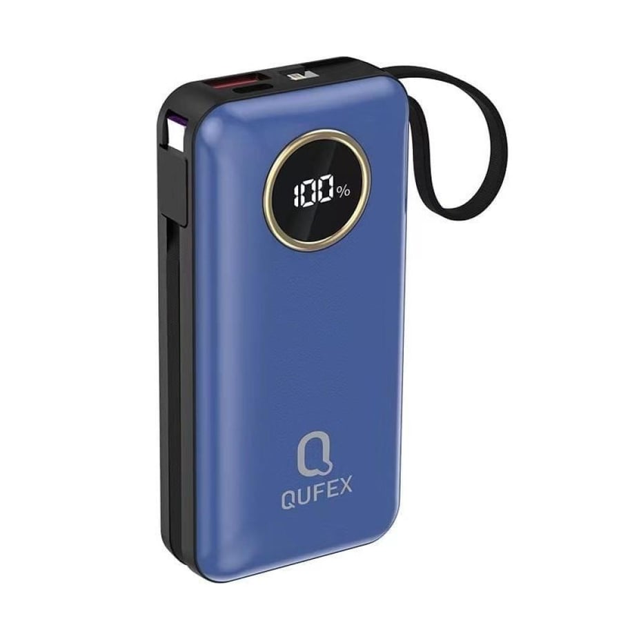 شاحن متنقل PD بسعة 10,000mAh مع كيبل تايب سي + آيفون مدمج