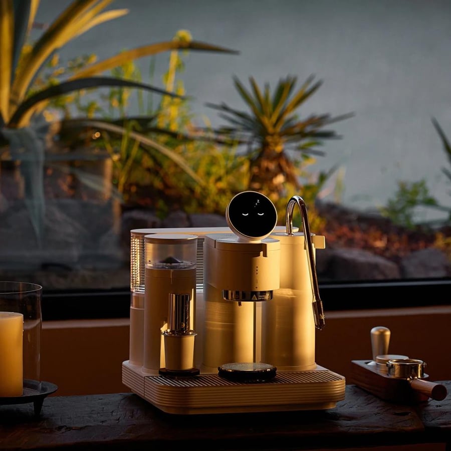Espresso Machine with combined Grinder White - Meraki