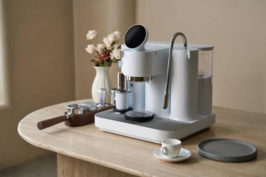 Espresso Machine with combined Grinder White - Meraki