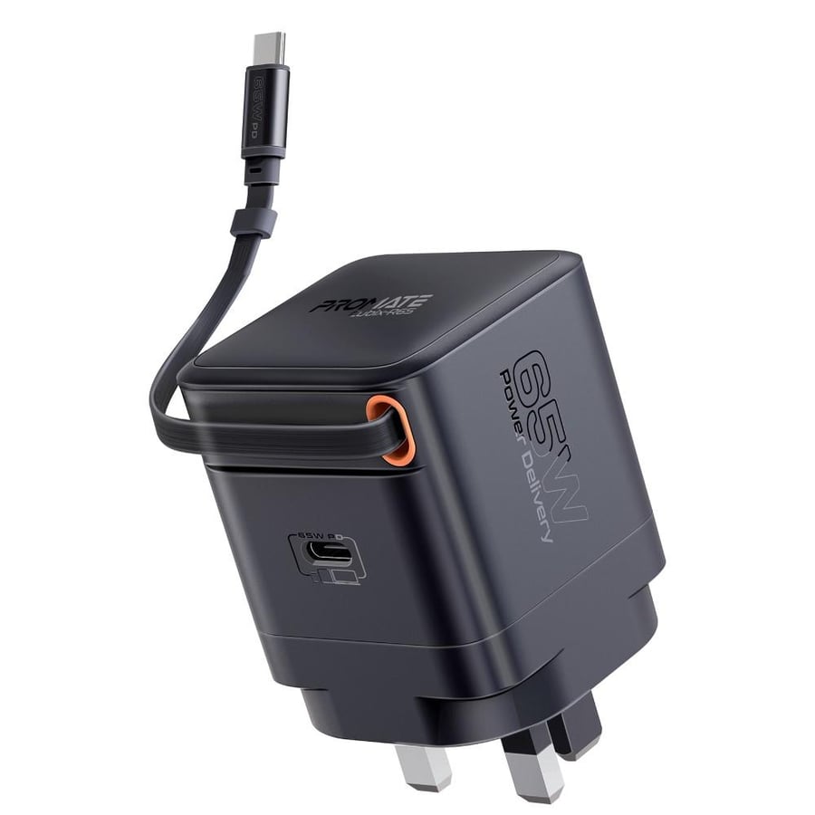 شاحن جدار سريع بقوة 65W مع سلك USB-C