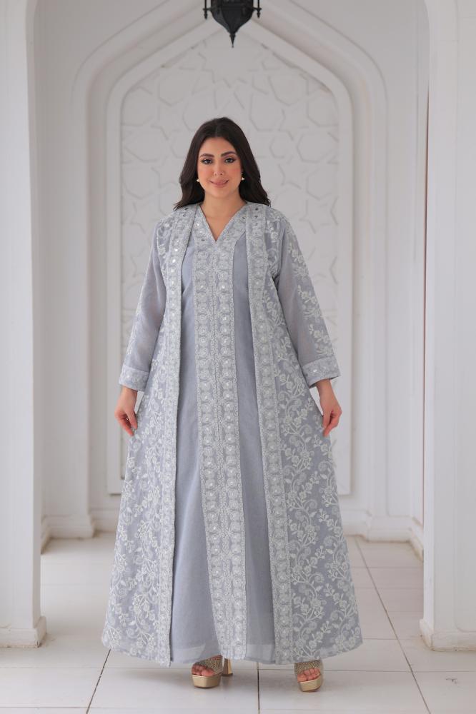 Kuwaiti thobe evening gray