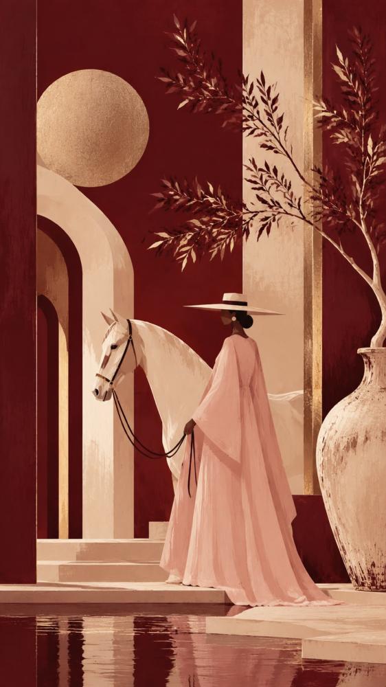 لوحه كانفس مقاس 90 × 150 مع ايطار اسود