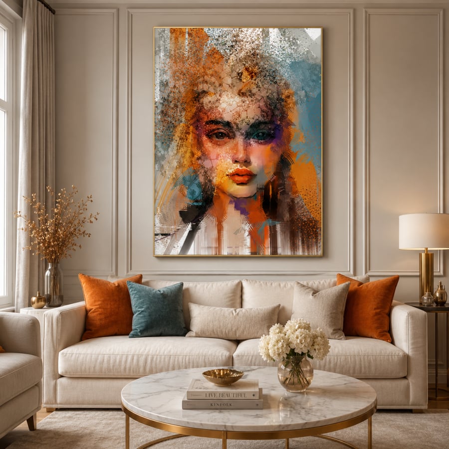 لوحات فن تجريدي بنات تصميم مودرن