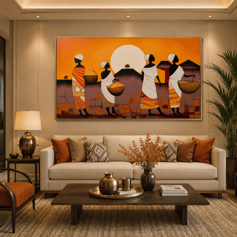 لوحات فن تجريدي بنات تصميم مودرن