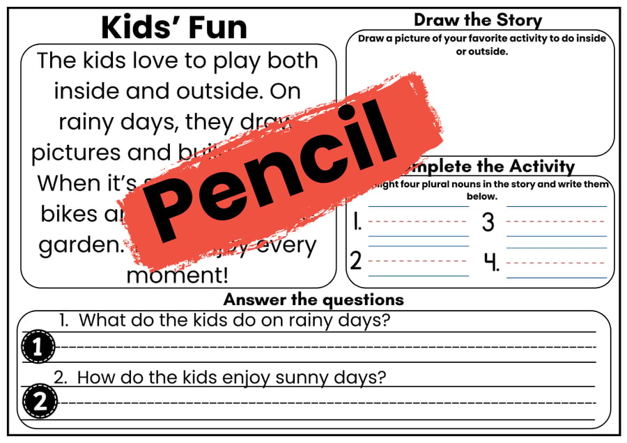 Reading comprehension worksheet