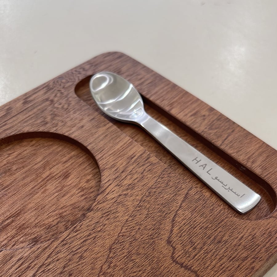 ملعقة اسبريسو أكمي مع كتابة ليزر  - Espresso spoon acme