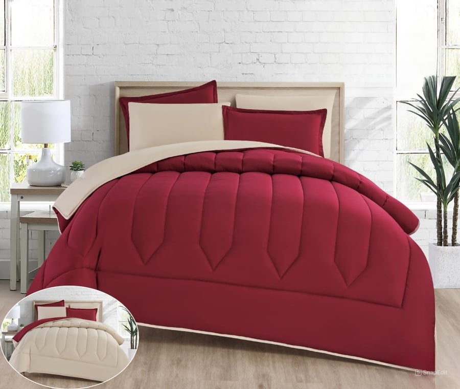 Luxury hotel-style double-sided patterned bedspread