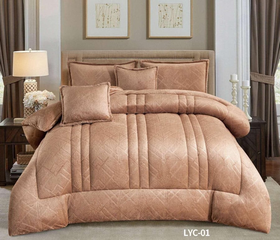 مفرش  LOVE LYC نفرين مخمل فرو 4قطعة مقاس 140 × 200