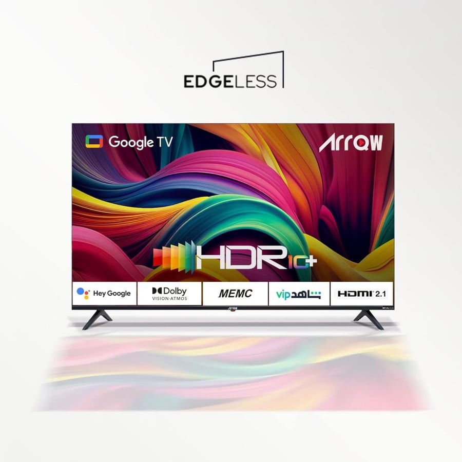 تلفزيون LED مقاس 75 بوصة بدقة 4K UHD HDR ويدعم جوجل تي في، RO-75LEG، متعدد الألوان