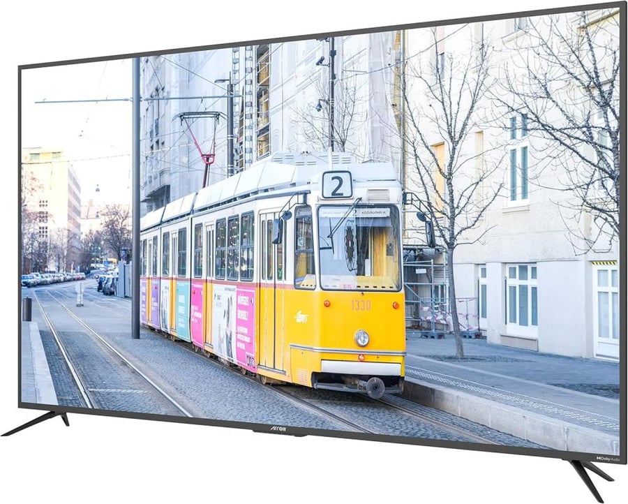 تلفزيون LED مقاس 75 بوصة بدقة 4K UHD HDR ويدعم جوجل تي في، RO-75LEG، متعدد الألوان