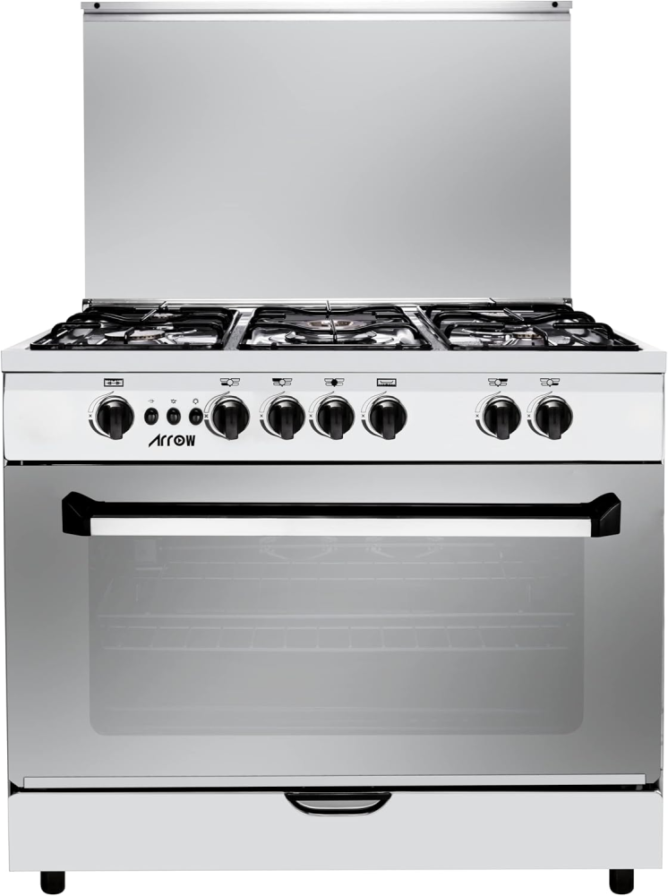 Oven and grill with 5 burners from Arwa, size 90 × 60 cm, RO-9060GSF