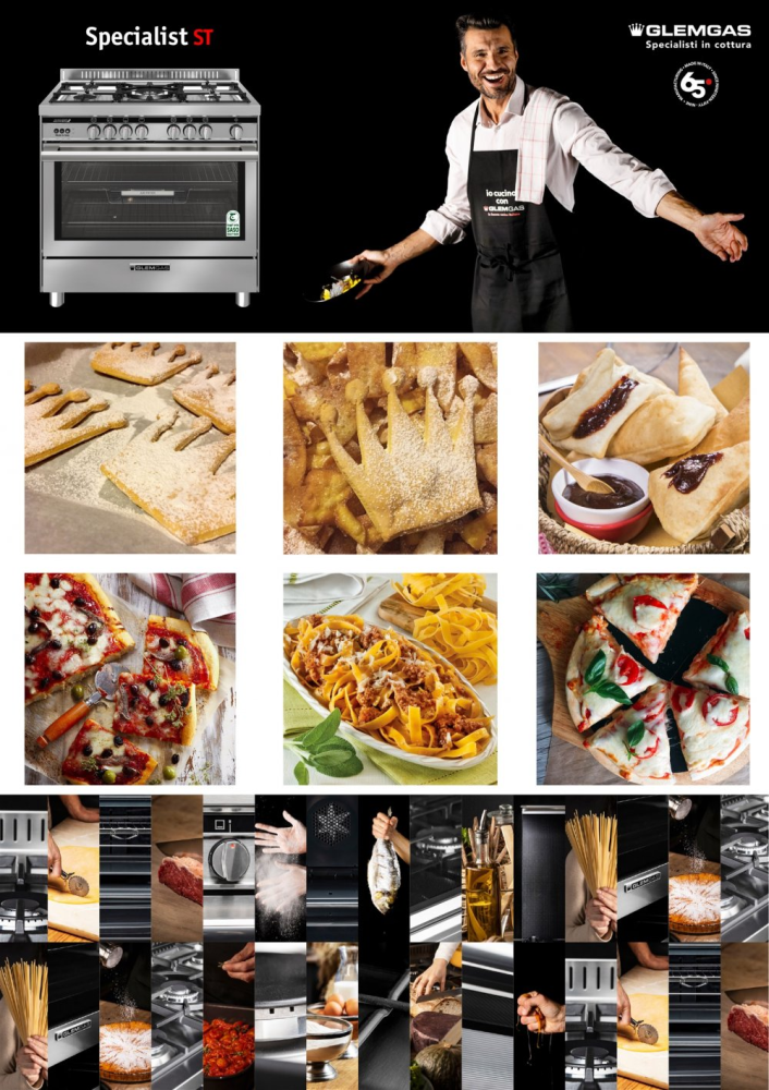 Glem Gas Oven 60*90 Full Safety, Multi, Stainless Steel Air Fryer - ST967GIFSMFAF
